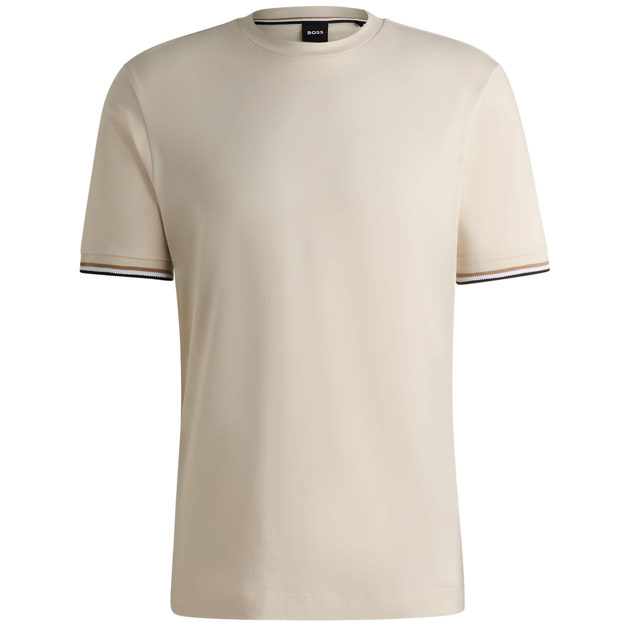 BOSS THOMPSON 04 SIGNATURE-STRIPE CUFF COTTON JERSEY T-SHIRT