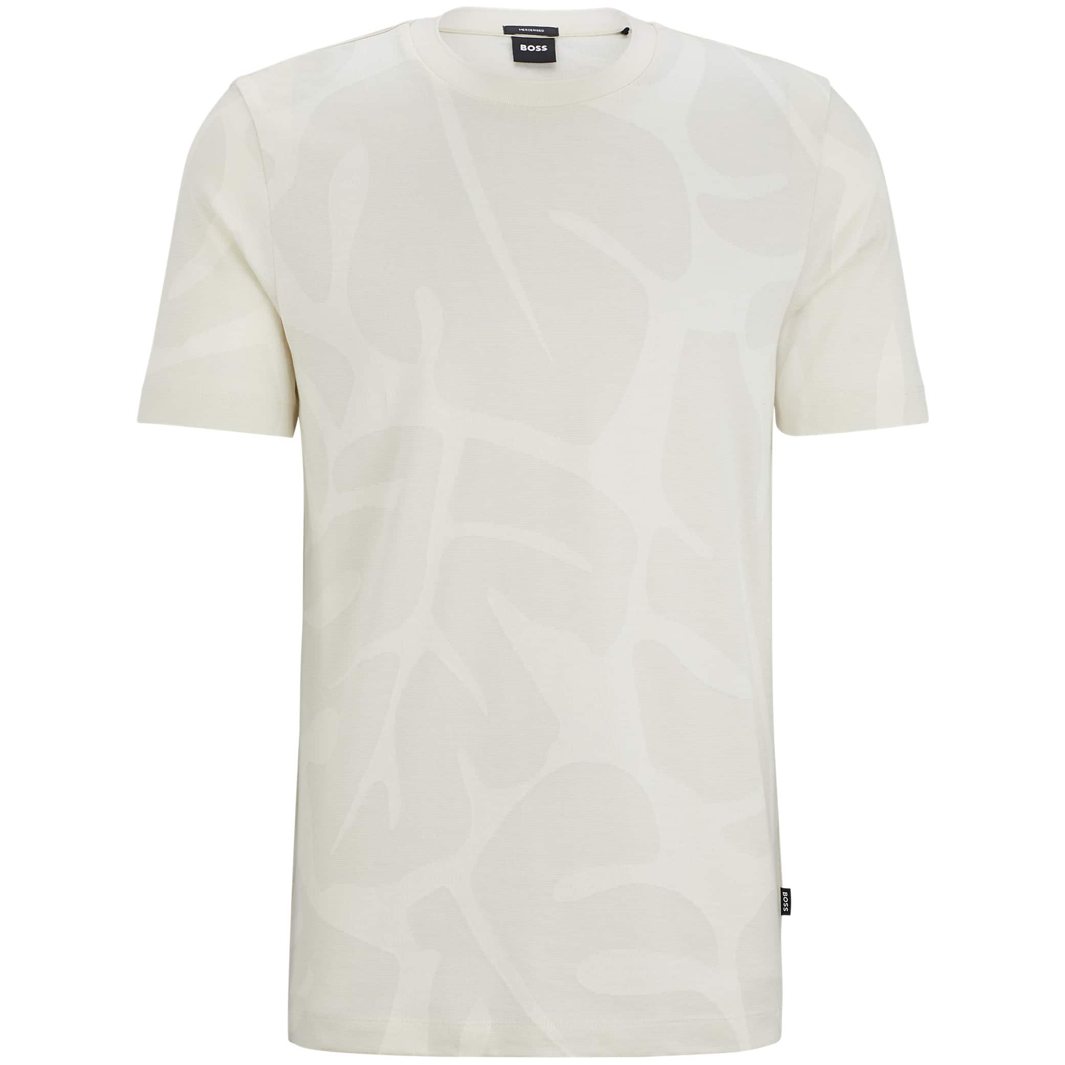 BOSS TWO-TONE MONSTERA-LEAF PATTERN T-SHIRT