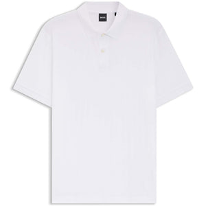 BOSS VERTICAL-STRIPE MERCERISED COTTON POLO SHIRT