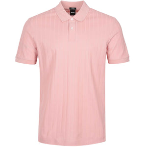 BOSS VERTICAL-STRIPE MERCERISED COTTON POLO SHIRT