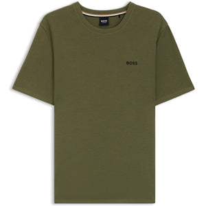 BOSS WAFFLE-STRUCTURE COTTON BLEND T-SHIRT