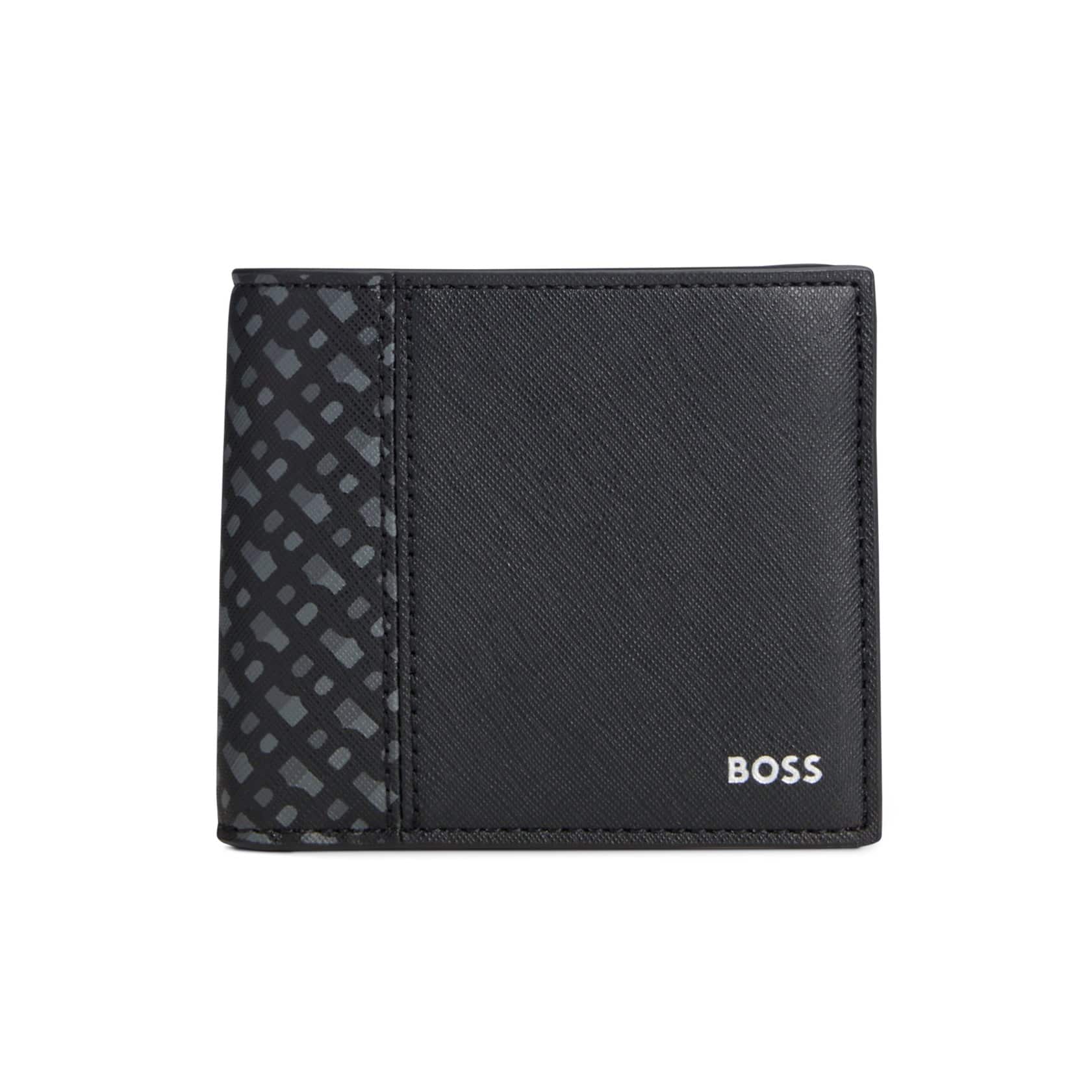 BOSS ZAIR MONOGRAM STRUCTURED COIN WALLET