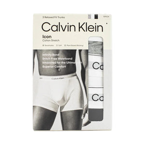 CALVIN KLEIN ICON COTTON STRETCH 3 PACK TRUNKS