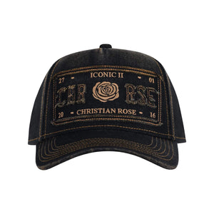 CHRISTIAN ROSE DENIM ICONIC II BASEBALL CAP