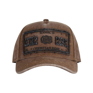 CHRISTIAN ROSE DENIM ICONIC II TRUCKER CAP