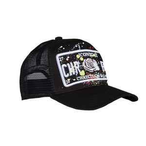 CHRISTIAN ROSE ICONIC PLATE TRUCKER CAP