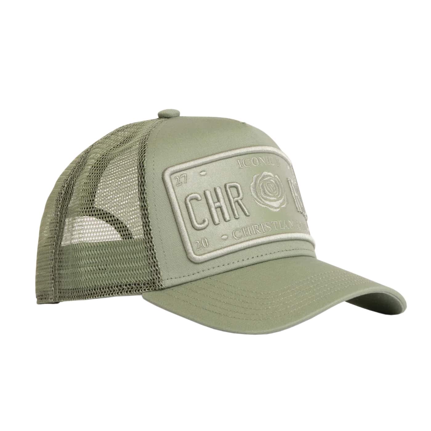 CHRISTIAN ROSE ICONIC VINYL PATCH TRUCKER CAP