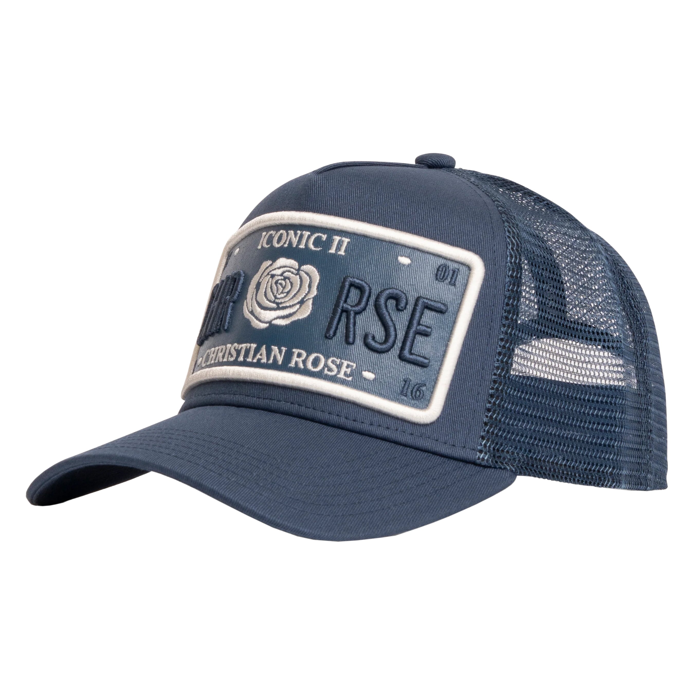 CHRISTIAN ROSE ICONIC VINYL PATCH TRUCKER CAP