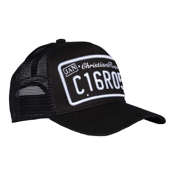 CHRISTIAN ROSE PRIVATE PLATE TRUCKER CAP