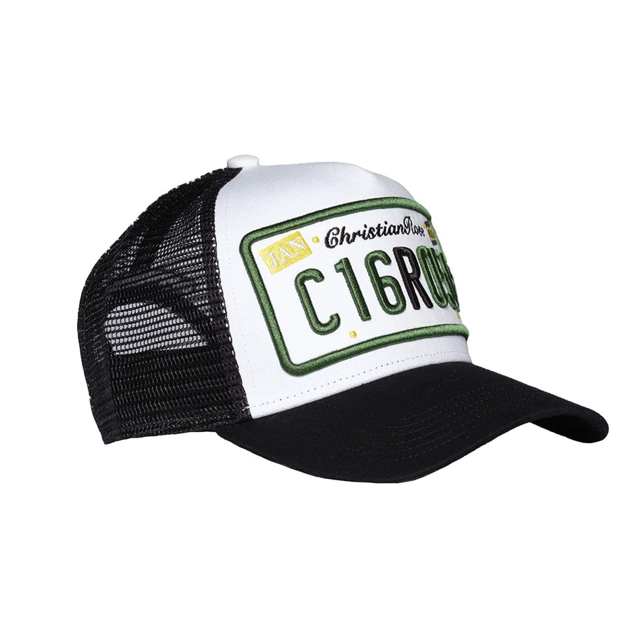 CHRISTIAN ROSE PRIVATE PLATE TRUCKER CAP