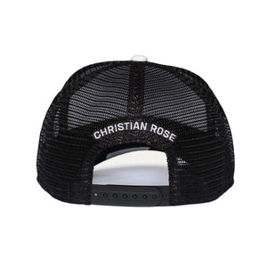 CHRISTIAN ROSE PRIVATE PLATE TRUCKER CAP