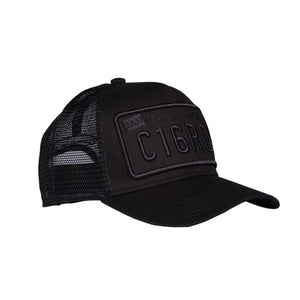 CHRISTIAN ROSE PRIVATE PLATE TRUCKER CAP