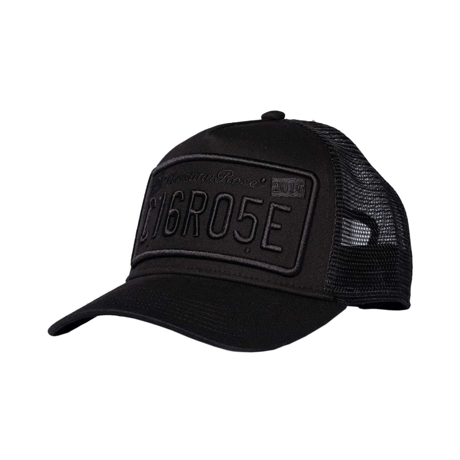 CHRISTIAN ROSE PRIVATE PLATE TRUCKER CAP