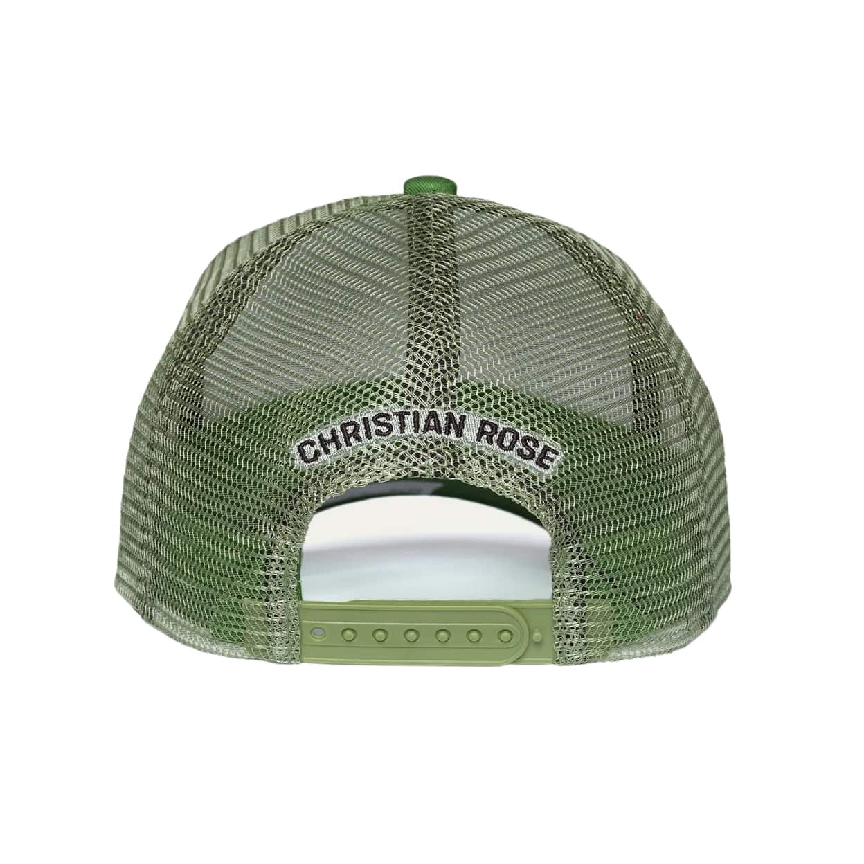 CHRISTIAN ROSE PRIVATE PLATE TRUCKER CAP