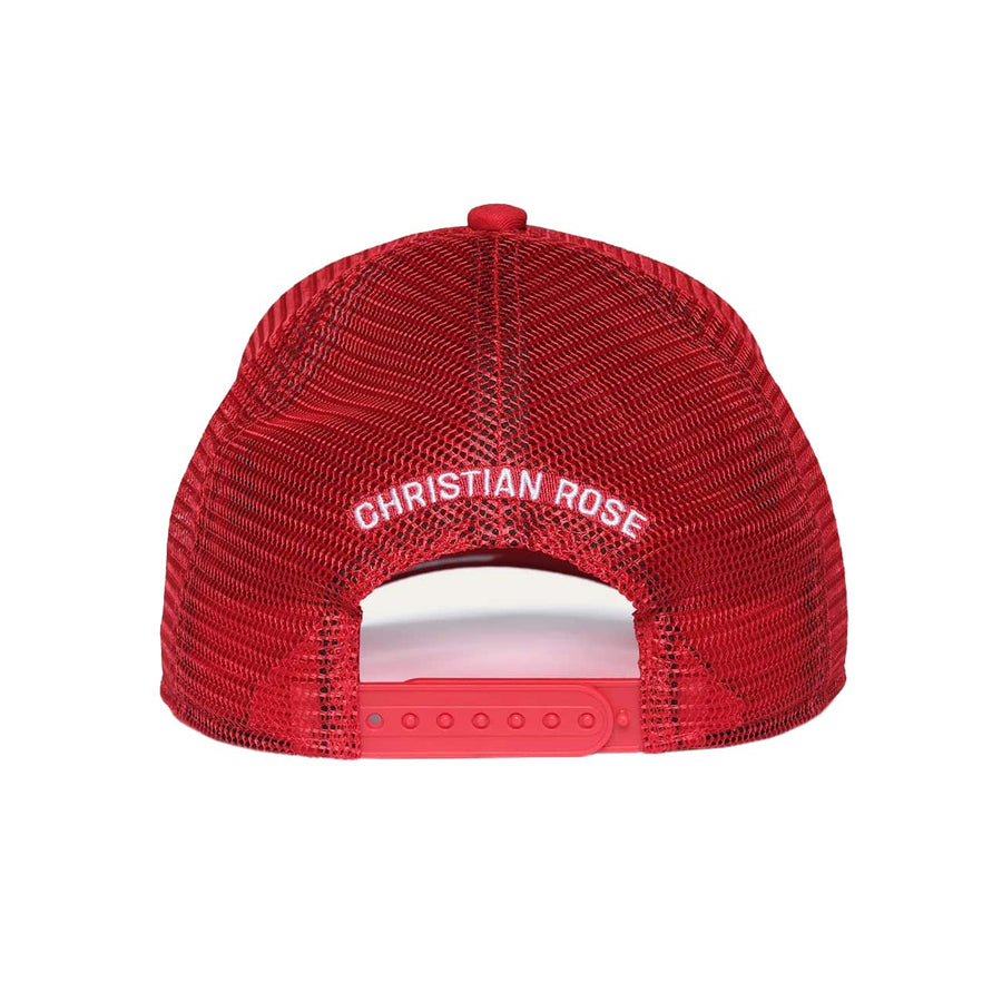 CHRISTIAN ROSE R TWO TONE TRUCKER CAP