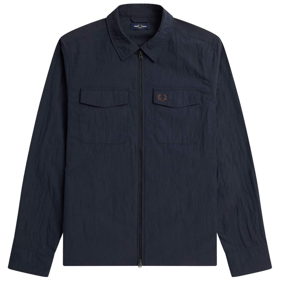 FRED PERRY TEXTURED ZIP THROUGH OVERSHIRT