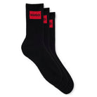 HUGO 3 PACK RED LOGO LABEL SOCKS