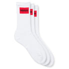 HUGO 3 PACK RED LOGO LABEL SOCKS