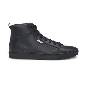 HUGO MORRIE GRAINED FAUX LEATHER HIGH-TOP TRAINERS