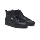 HUGO MORRIE GRAINED FAUX LEATHER HIGH-TOP TRAINERS