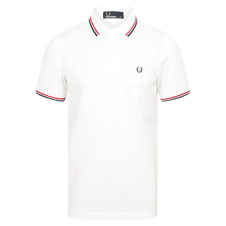 FRED PERRY S/S TWIN TIPPED LOGO BRANDED POLO