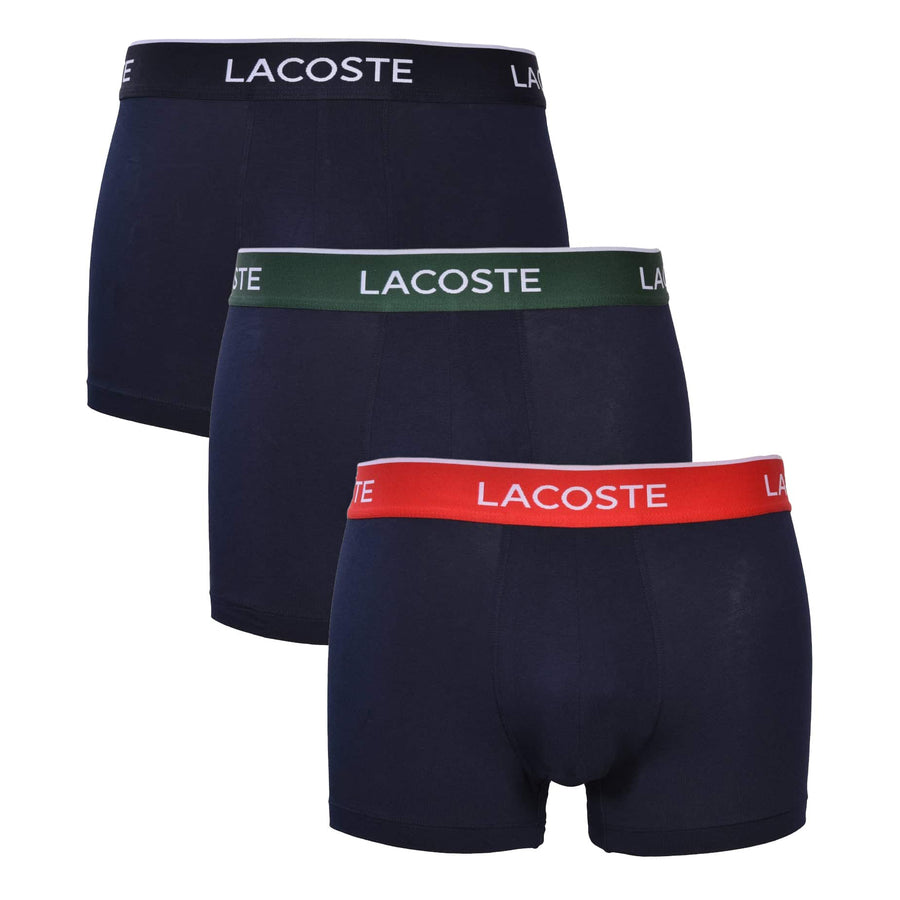 LACOSTE CASUAL COTTON STRETCH 3 PACK TRUNKS
