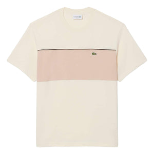 LACOSTE COLOUR-BLOCK COTTON T-SHIRT