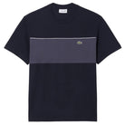 LACOSTE COLOUR-BLOCK COTTON T-SHIRT