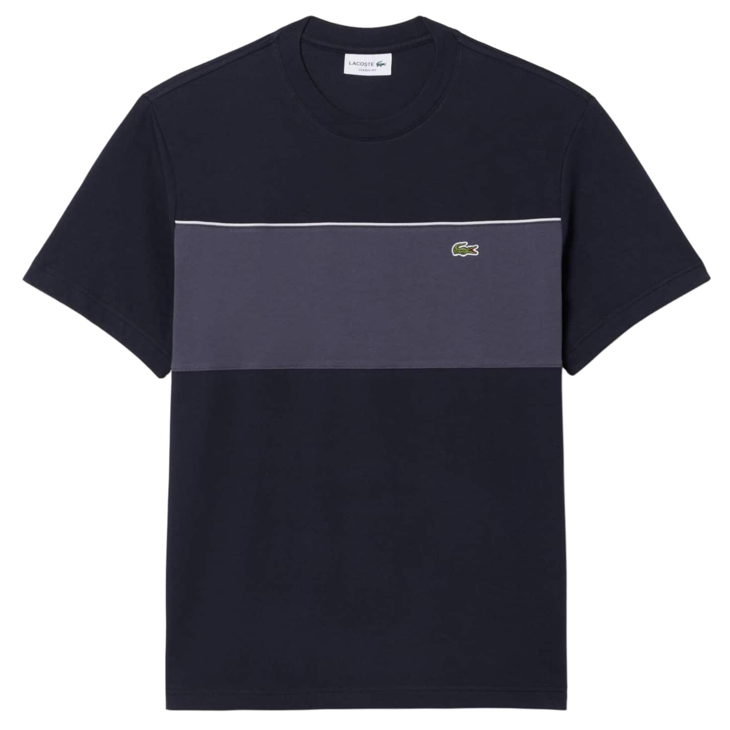 LACOSTE COLOUR-BLOCK COTTON T-SHIRT