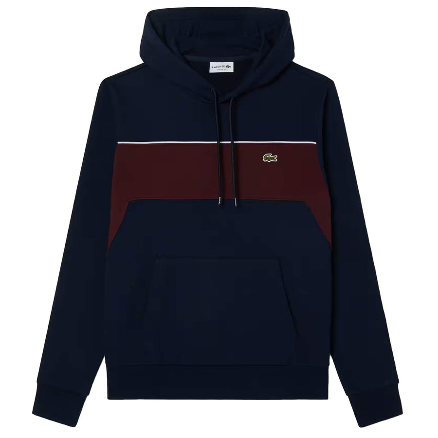 LACOSTE COLOUR BLOCK FLEECE HOODIE