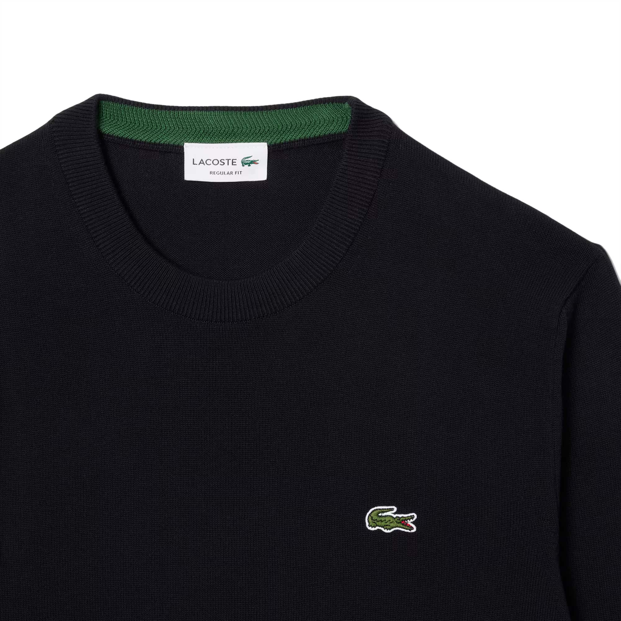 LACOSTE MONOCHROME COTTON KNIT JUMPER