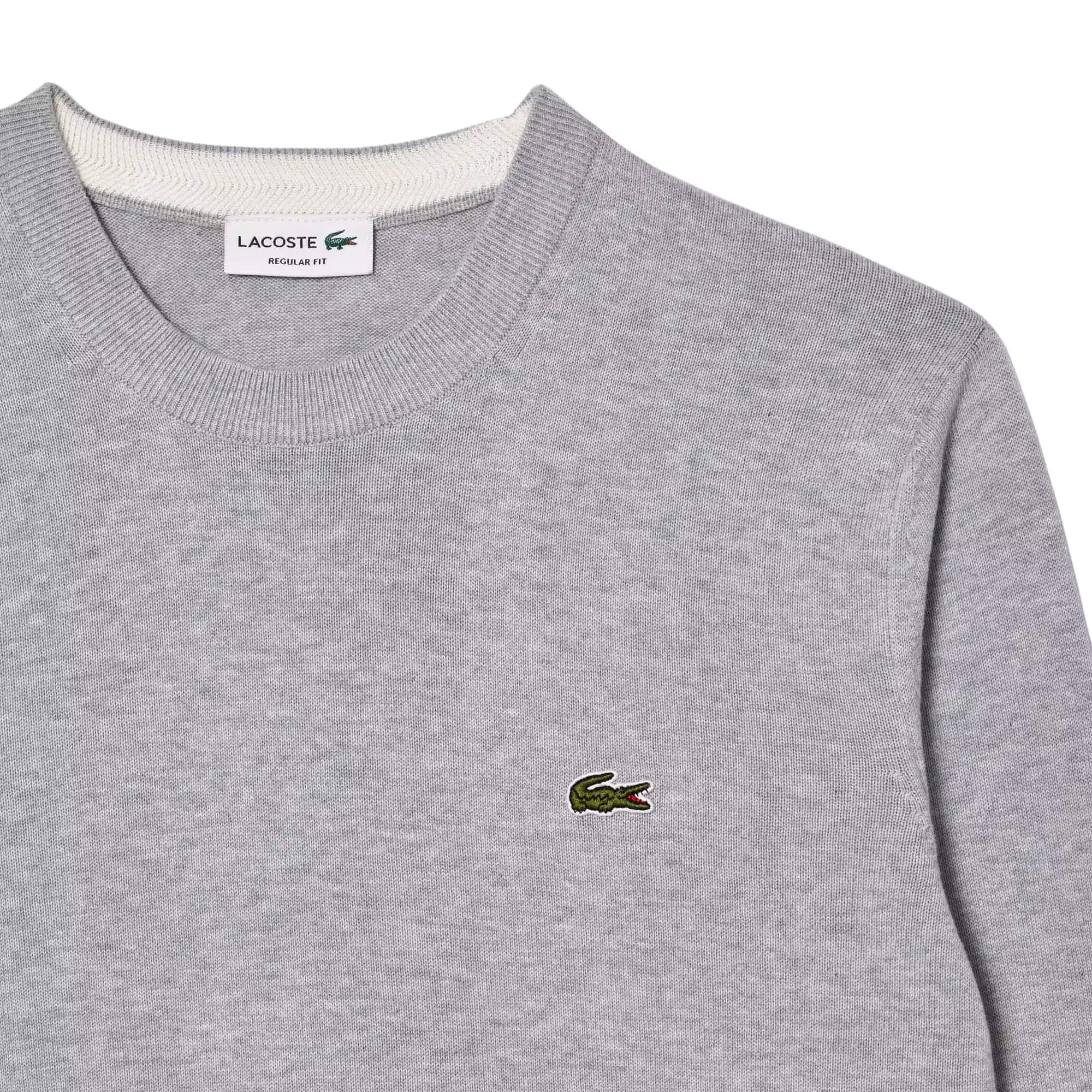 LACOSTE MONOCHROME COTTON KNIT JUMPER