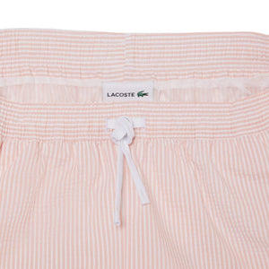 LACOSTE STRIPED TEXTURED MID LENGTH SWIM TRUNKS