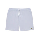 LACOSTE STRIPED TEXTURED MID LENGTH SWIM TRUNKS
