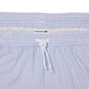 LACOSTE STRIPED TEXTURED MID LENGTH SWIM TRUNKS