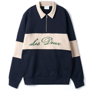 LES DEUX CORY ZIPPER RUGBY SWEATSHIRT
