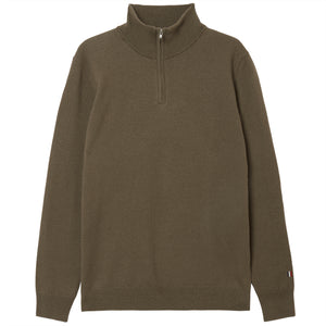 LES DEUX EDGAR HALF ZIP WOOL KNIT JUMPER
