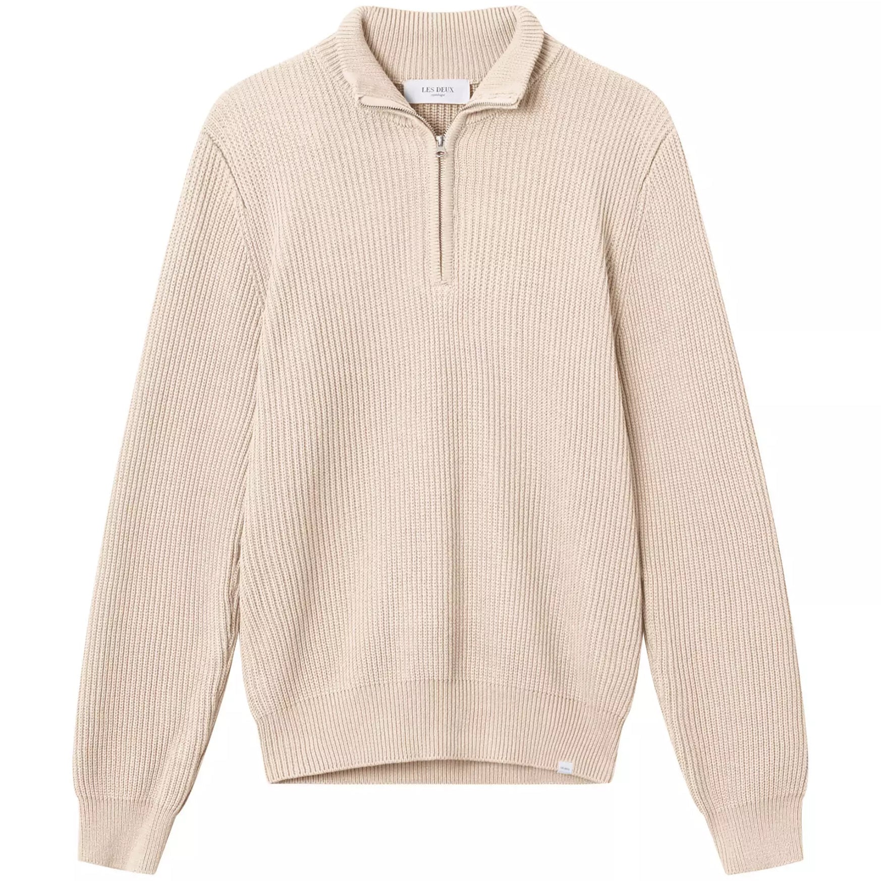 LES DEUX FLETCHER RIB HALF ZIP KNIT JUMPER