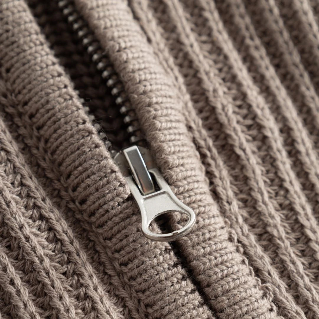 LES DEUX FLETCHER RIB HALF ZIP KNIT JUMPER