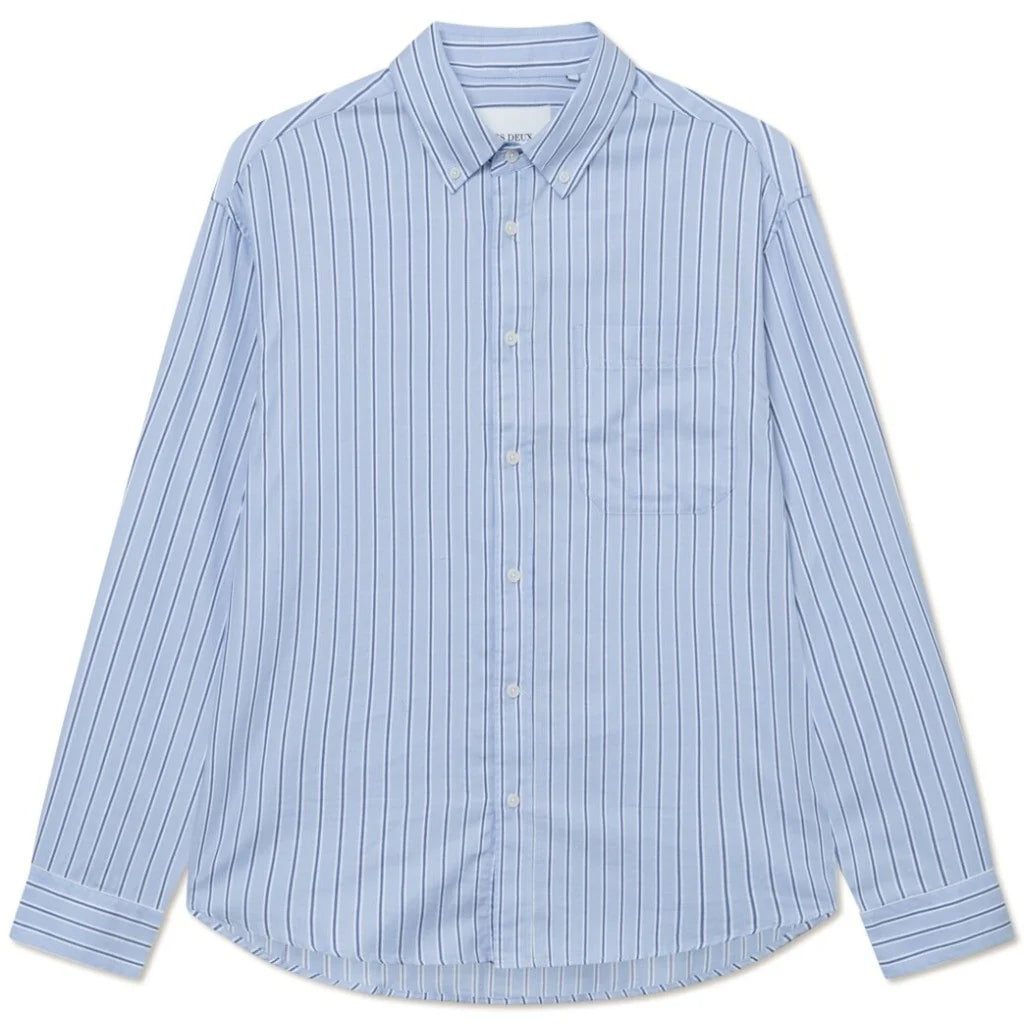 LES DEUX KOLTON HERRINGBONE POPLIN SHIRT