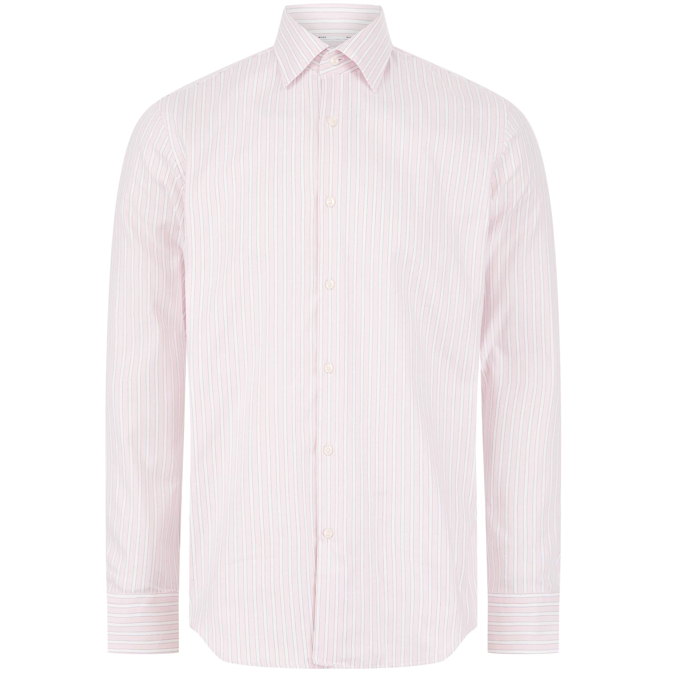 BOSS STRIPED OXFORD STRETCH COTTON REGULAR FIT SHIRT