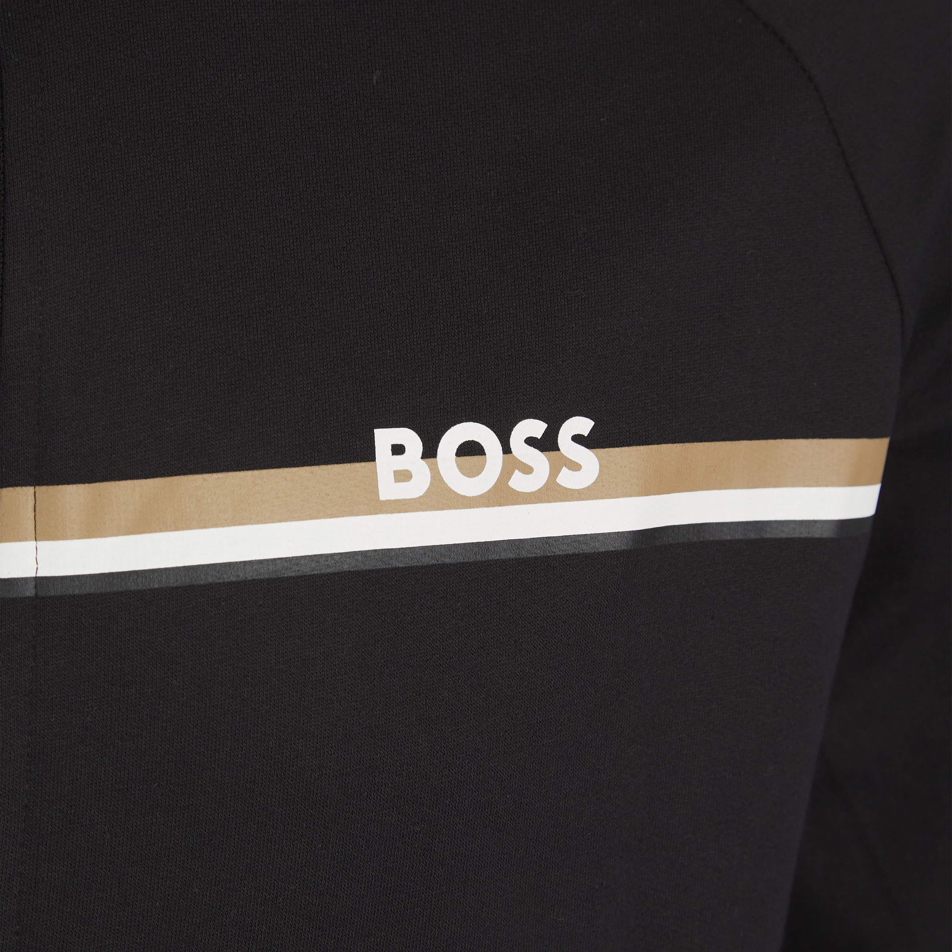 BOSS STRIPE LOGO COTTON-TERRY JACKET