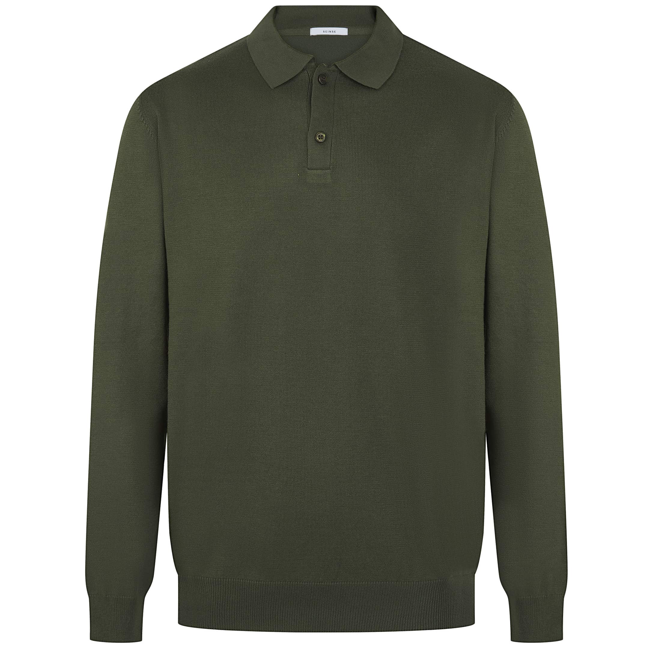 SEINSE LONG SLEEVE KNIT POLO SHIRT