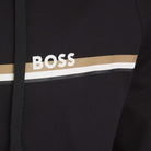 BOSS STRIPE LOGO COTTON-TERRY ZIP-UP HOODIE