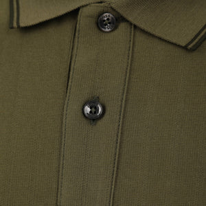 BOSS H-PARLAY 318 STRIPED COTTON TIPPED POLO SHIRT