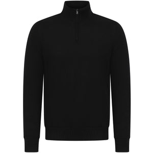 BOSS H-EBENJI MERINO WOOL 1/4 ZIP KNIT JUMPER