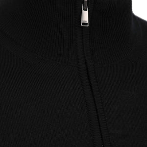 BOSS H-EBENJI MERINO WOOL 1/4 ZIP KNIT JUMPER