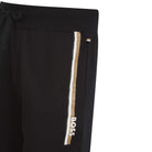 BOSS STRIPE LOGO COTTON-TERRY TRACKSUIT BOTTOMS
