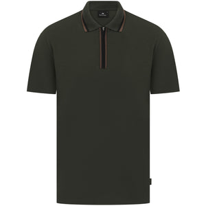 PAUL SMITH CONTRAST TIPPING ZIP POLO SHIRT