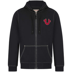 TRUE RELIGION BIG T CROSS STITCH ZIP HOODIE